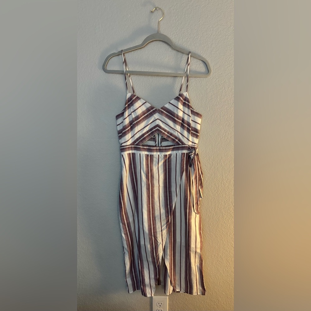 Striped Cutout Midi Dress